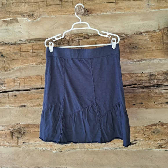 Mododoc Navy Pull On Cotton Midi Skirt Size Large. - Picture 3 of 6